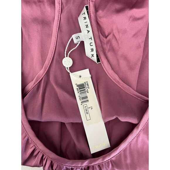 TRINA TURK NWT Skills silk racerback camisole in lilac Small MSRP $148 - Picture 5 of 7